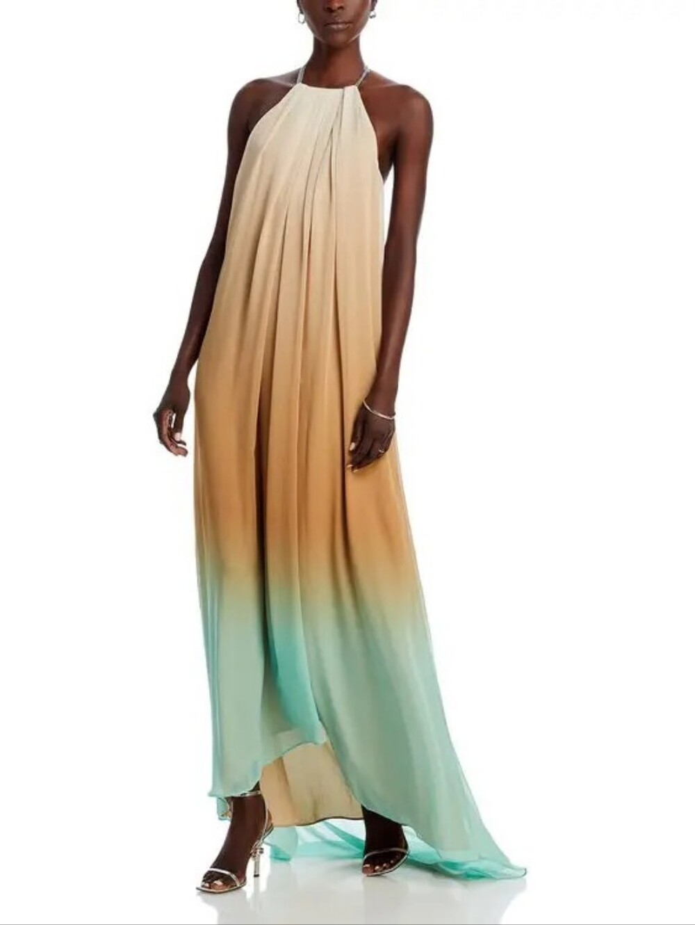 NWT Staud Positano Maxi Dress, Caribbean Ombre, Size Small